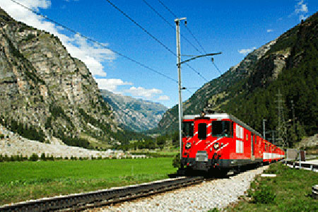 Train glacier-express en Valais, Suisse